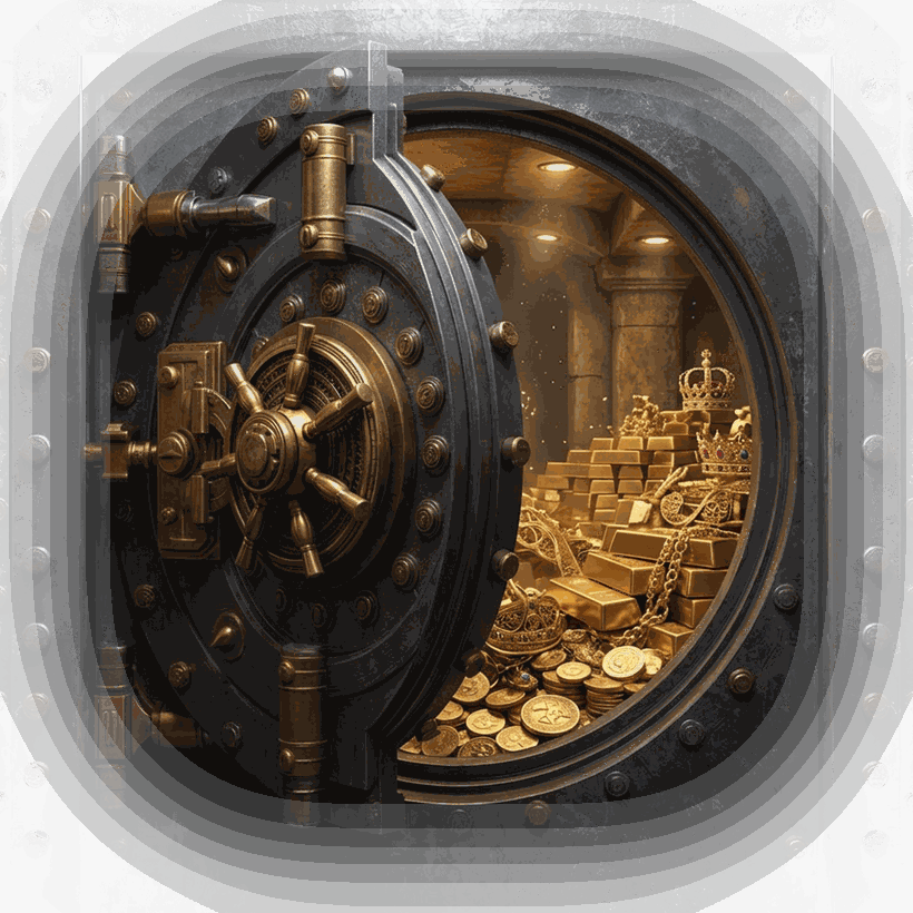 Open vault full of gold